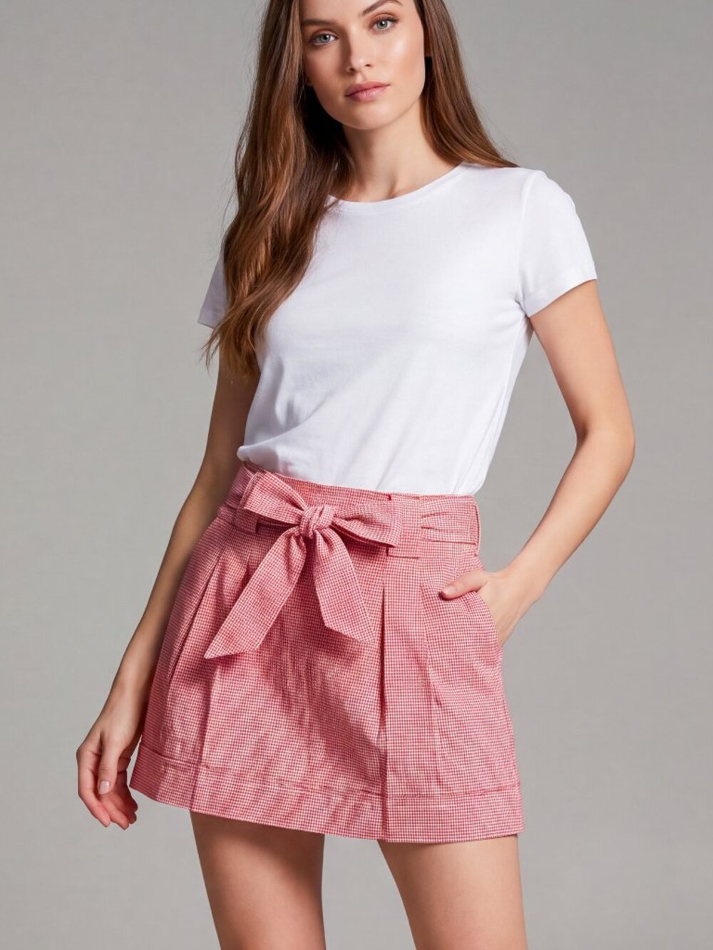 🇮🇹 Love Moschino Red & White Gingham Mini Skirt - Size 6